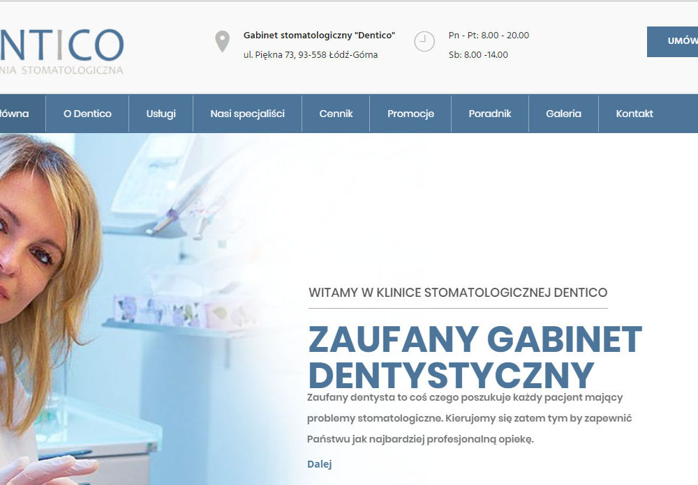 Strona internetowa dla Nzoz Dentico